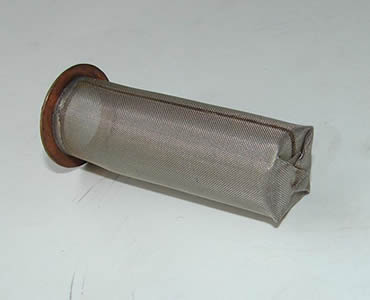 One cylindrical filter with closed welded bottom and with stick out aluminum edge.