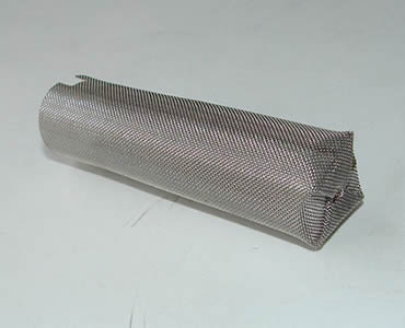 One cylindrical filter tube with closed welded bottom and a chipped edge.