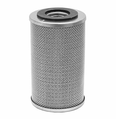 Hydraulic oil filter made of stainless steel woven mesh and with aluminum edges on its two ends.