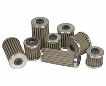 Several hydraulic oil filters made in different sizes.