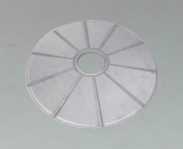 A round leaf filter and divided into several parts by the aluminum frame.